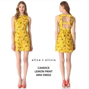 Alice and Olivia - Candice Lemon Print Dress